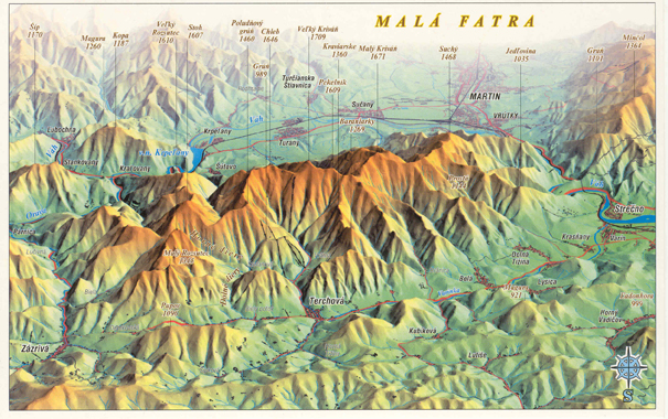 Výsledok vyhľadávania obrázkov pre dopyt Turany Malá fatra mapa