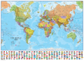 Svet, politick mapa, 100 x 70cm, s vlajkami, 1:40 mil