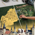 Stieracia mapa Slovenska Deluxe XL - zlat