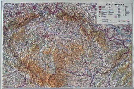 Reliéfna mapa ČR 1:500 000