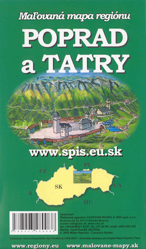 Poprad a Tatry - maľovaná mapa